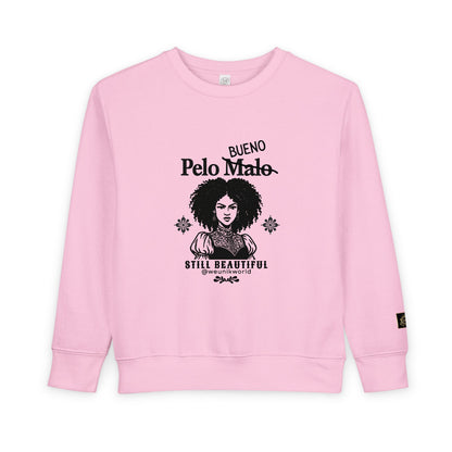 Toddler Sweatshirt -"Pelo Bueno, Pelo Malo" Vintage Afro Girl Graphic