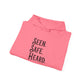 Hoodie — "Seen. Safe. Heard." Minimal Statement Hoodie