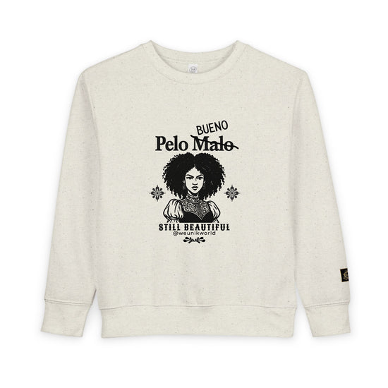 Toddler Sweatshirt -"Pelo Bueno, Pelo Malo" Vintage Afro Girl Graphic